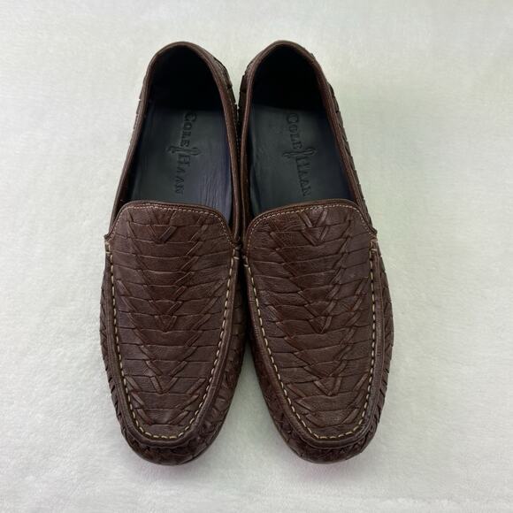 Cole Haan Air Tremont Venetian Loafer Brown Woven Leather Slip On Shoe Mens 8 - Picture 11 of 16